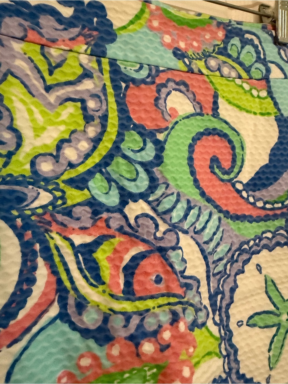 Lilly Pulitzer Bright Blue Green Pink Paisley Mini Skirt - Picture 4 of 10